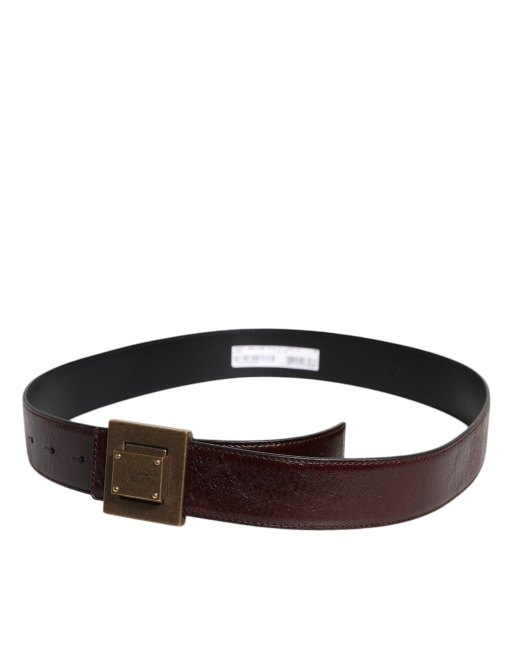 Brown Leather Gold Metal Buckle Classic Belt