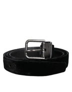Black Leather Metal Buckle Classic Belt
