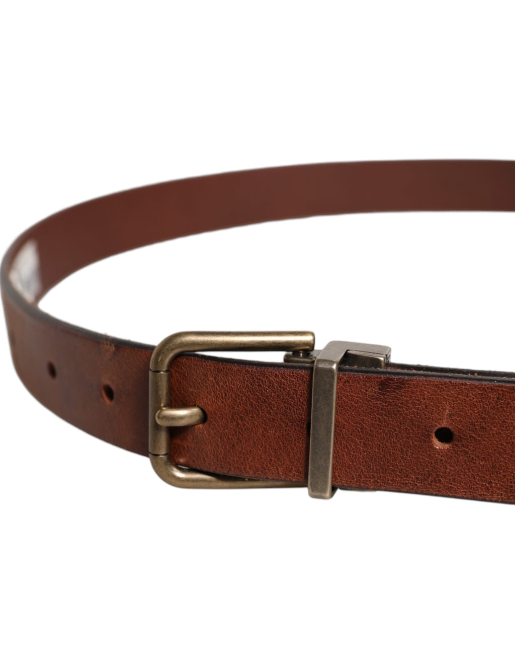 Brown Leather Metal Buckle Classic Belt