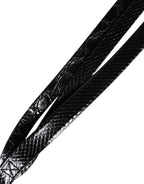 Black Leather Classic Metal Logo Buckle Belt