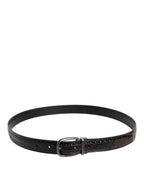 Black Brown Leather Classic Metal Buckle Belt