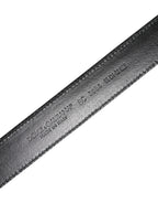 Black Brown Leather Classic Metal Buckle Belt