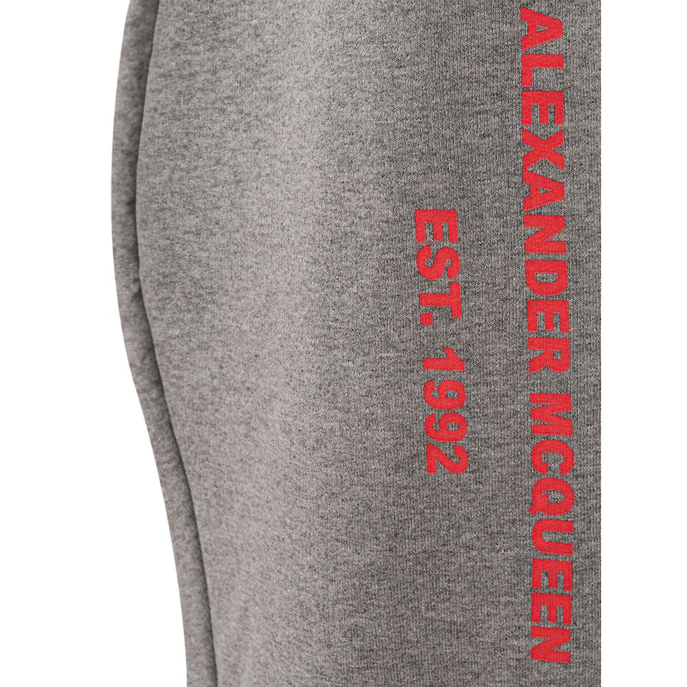 Gray Cotton Athletic Pants