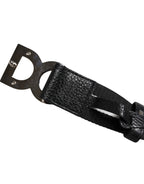 Black White Printed Metal Logo Buckle Belt