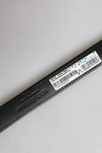 Gold Leather Jacquard Silver Metal Buckle Belt