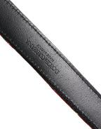 Red Floral DG Embellished Metal Buckle Belt