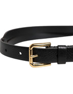 Black Leopard Classic Gold Metal Buckle Belt