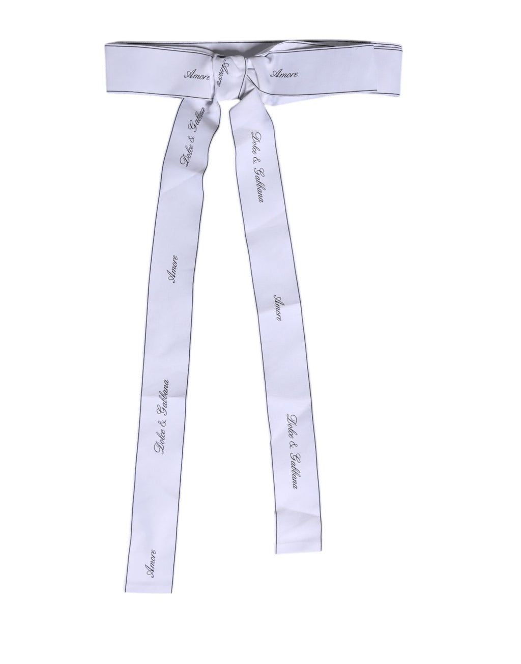 White Waist Ribbon Wide Bow Logo Belt