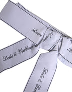 White Waist Ribbon Wide Bow Logo Belt