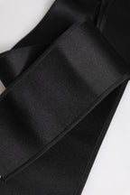 Black Satin Wide Waist Belt