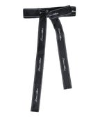Black Waist Ribbon Wide Bow Logo Belt