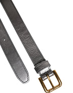 Silver Logo Engraved Metal Waist Buckle Belt