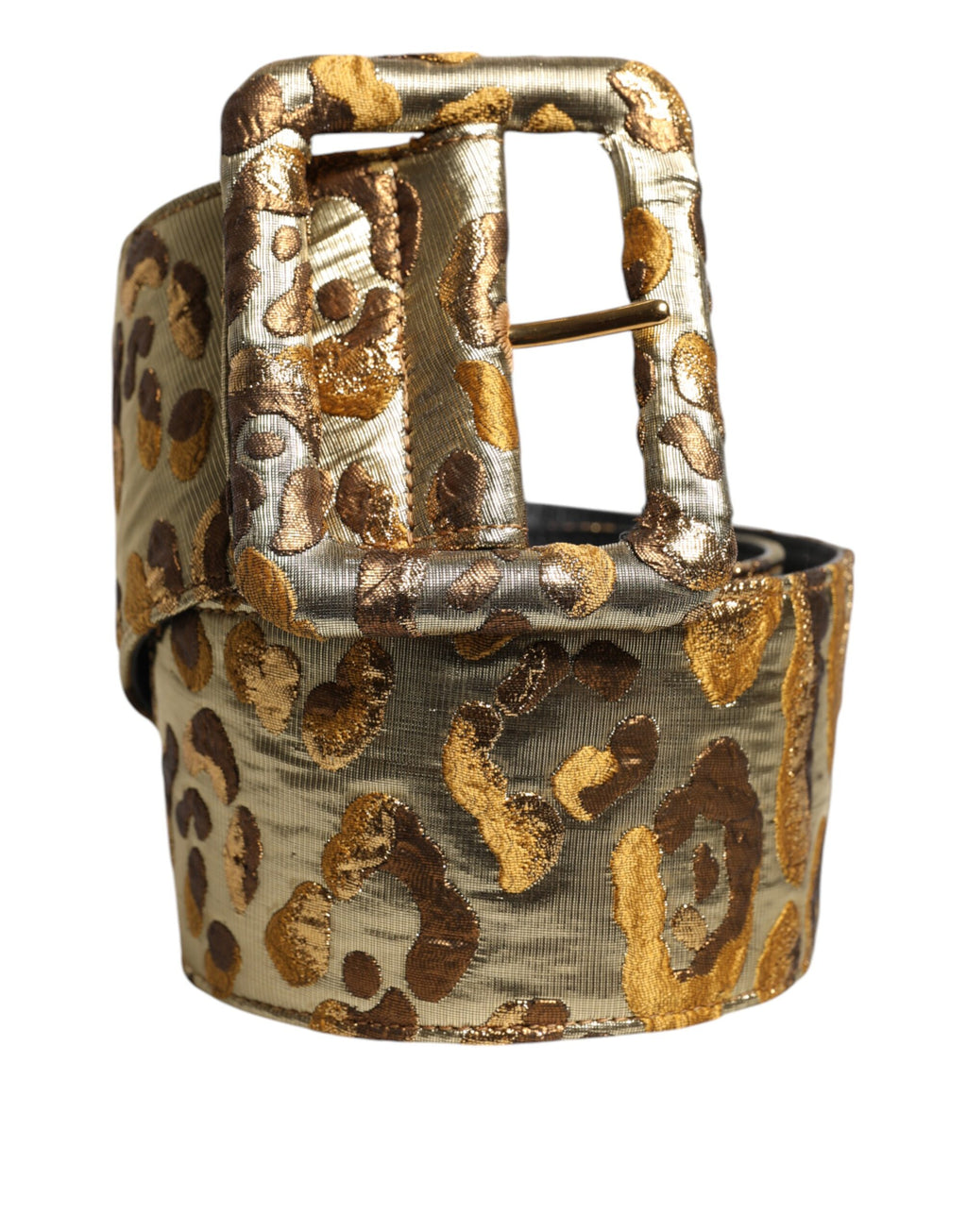 Gold Spotted Jacquard Fabric Wide Waist Belt