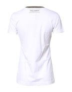 White Graphic Print Cotton Crew Neck T-shirt