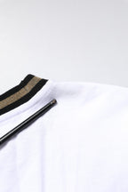 White Graphic Print Cotton Crew Neck T-shirt