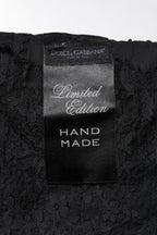 Black Lace Sheer Sacred Heart Crew Neck Top