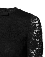 Black Lace STAFF Crew Neck Long Sleeves Top