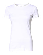 White Cotton Crew Neck Short Sleeves T-shirt