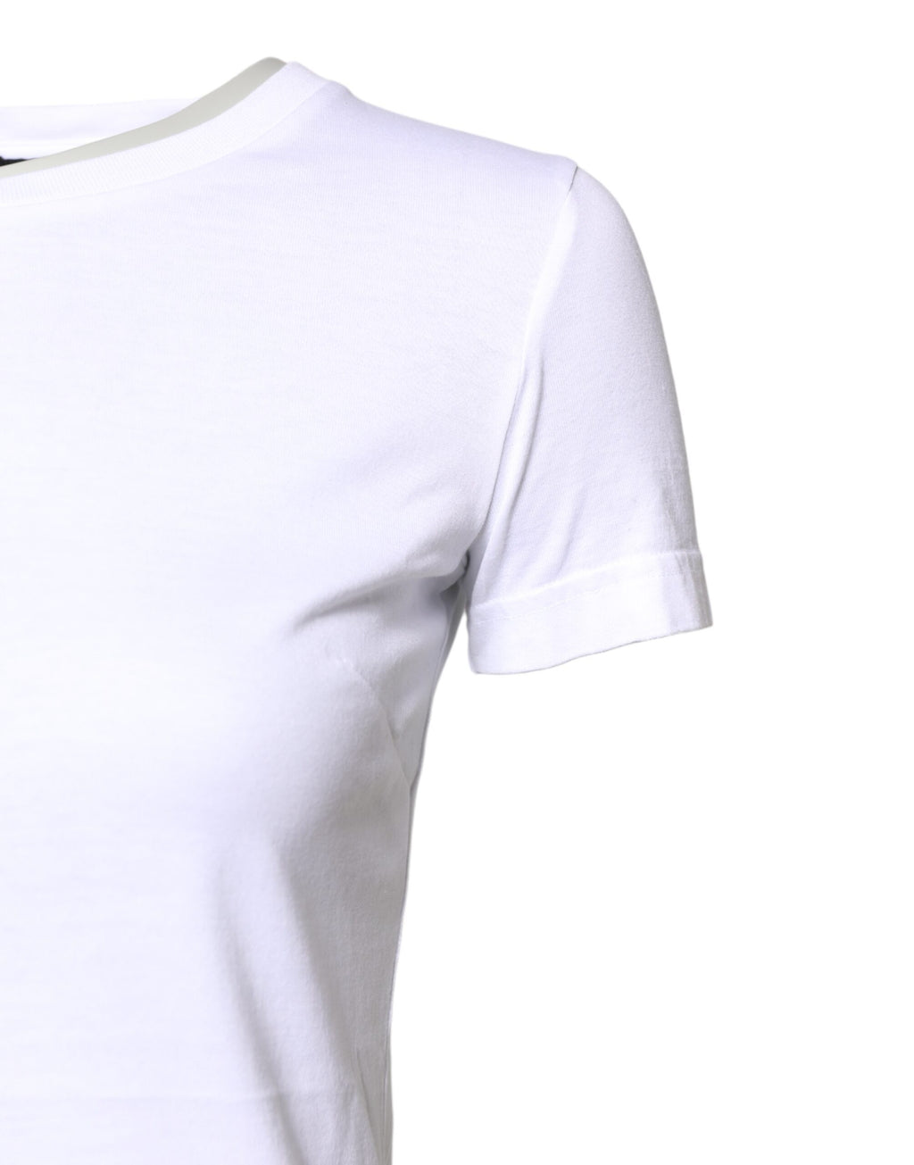 White Cotton Crew Neck Short Sleeves T-shirt