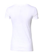 White Cotton Crew Neck Short Sleeves T-shirt