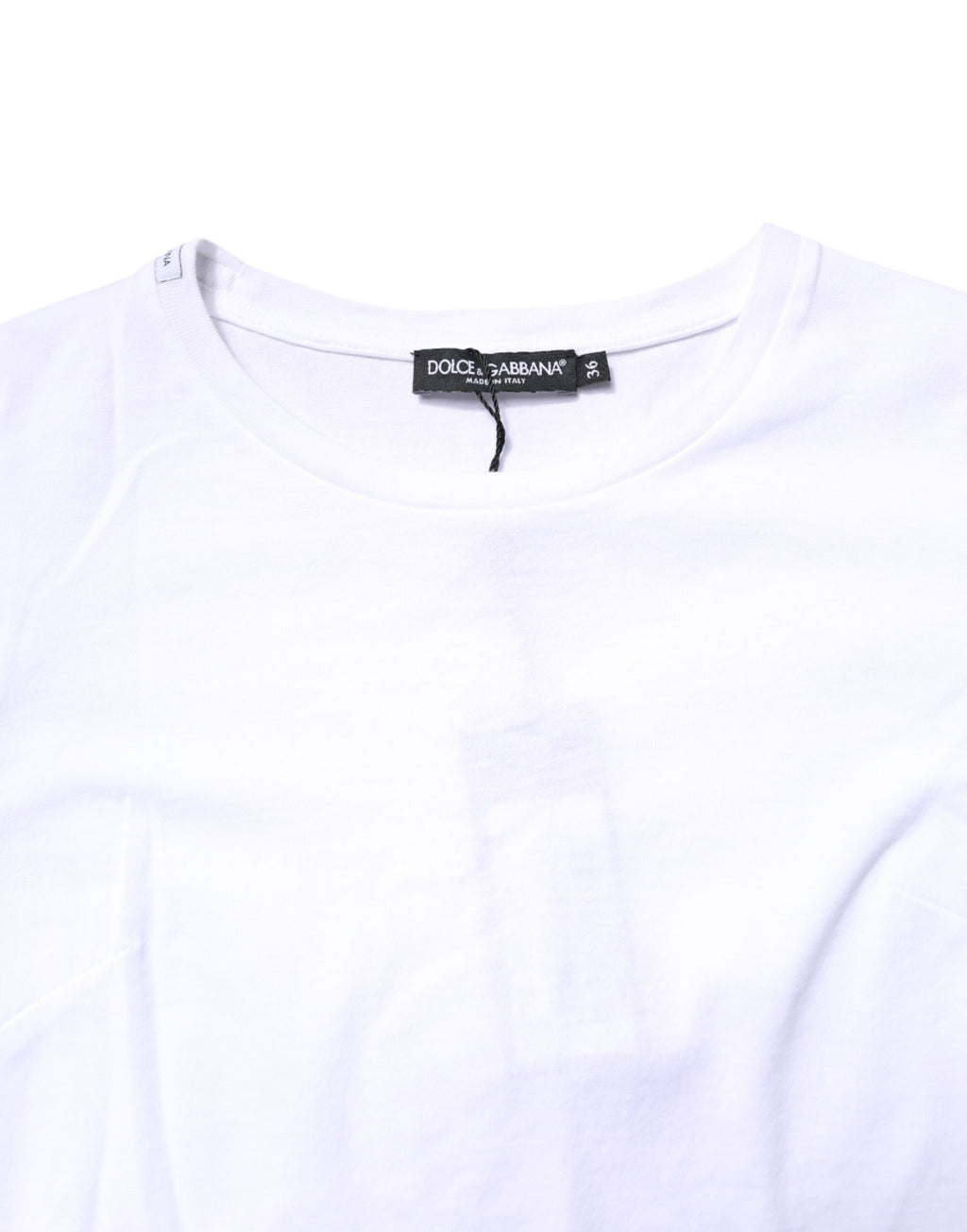 White Cotton Crew Neck Short Sleeves T-shirt