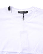 White Cotton Crew Neck Short Sleeves T-shirt