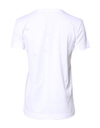 White Cotton Crew Neck Short Sleeves T-shirt