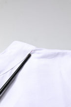 White Logo Crown Cotton Crew Neck T-shirt