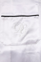 White Satin Silk Men Pajama Set Sleepwear
