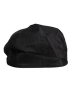 Black Cotton Newsboy Capello Cabbie Hat