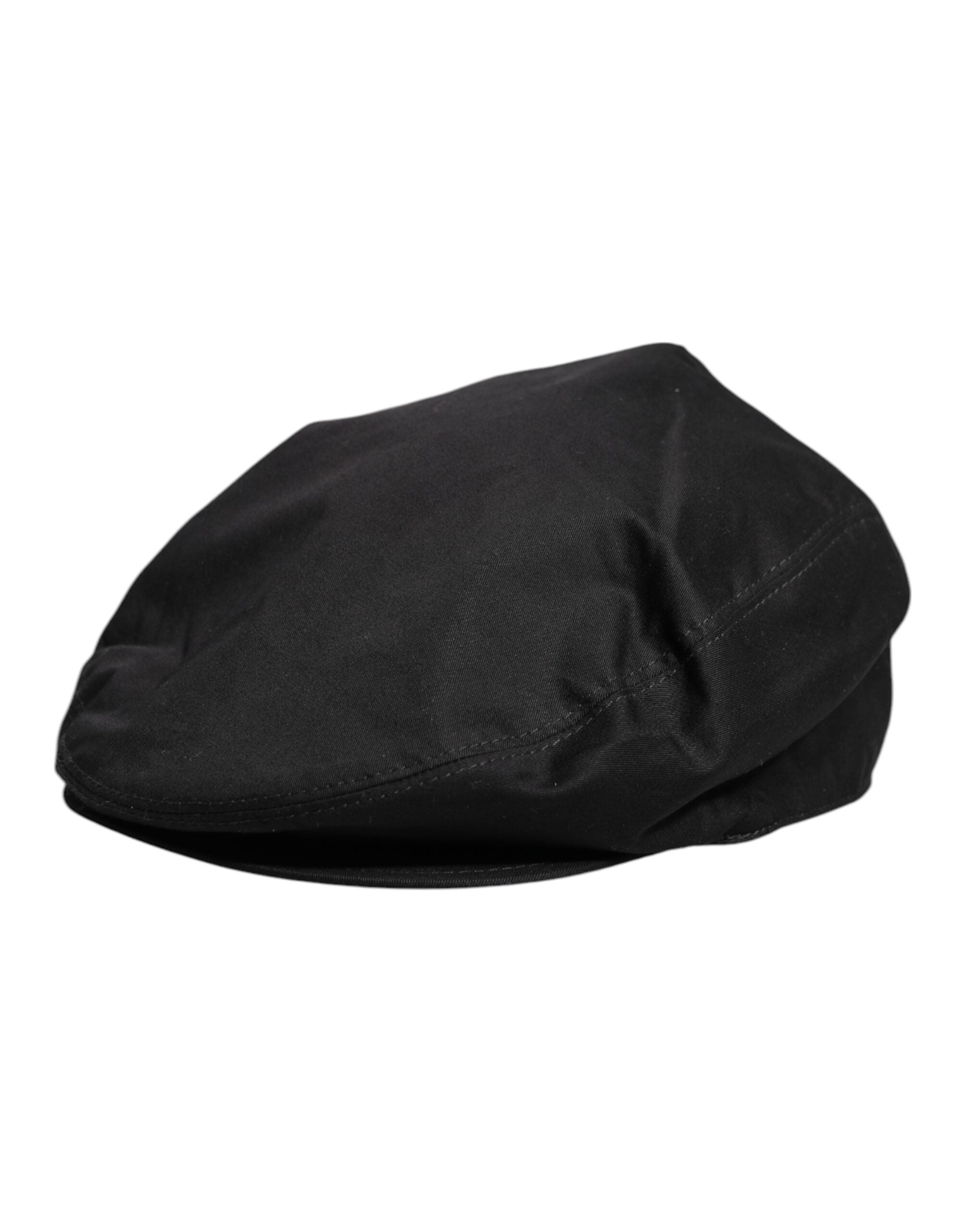 Black Cotton Newsboy Capello Cabbie Hat