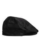 Black Cotton Newsboy Capello Cabbie Hat