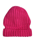 Pink Solid Wool Knitted Winter Beanie Hat
