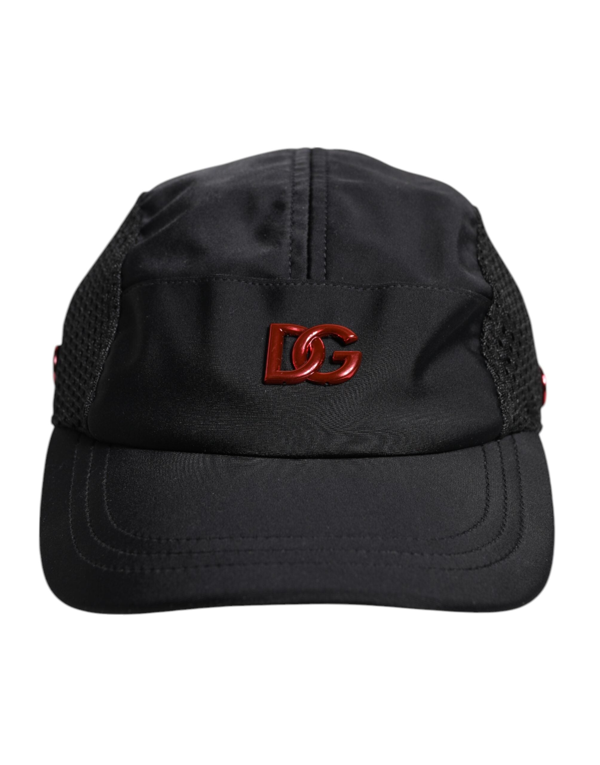 Black Nylon Logo 6 Panels Baseball Cap