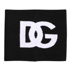 Black White Logo Print Knitted Neck Warmer Scarf