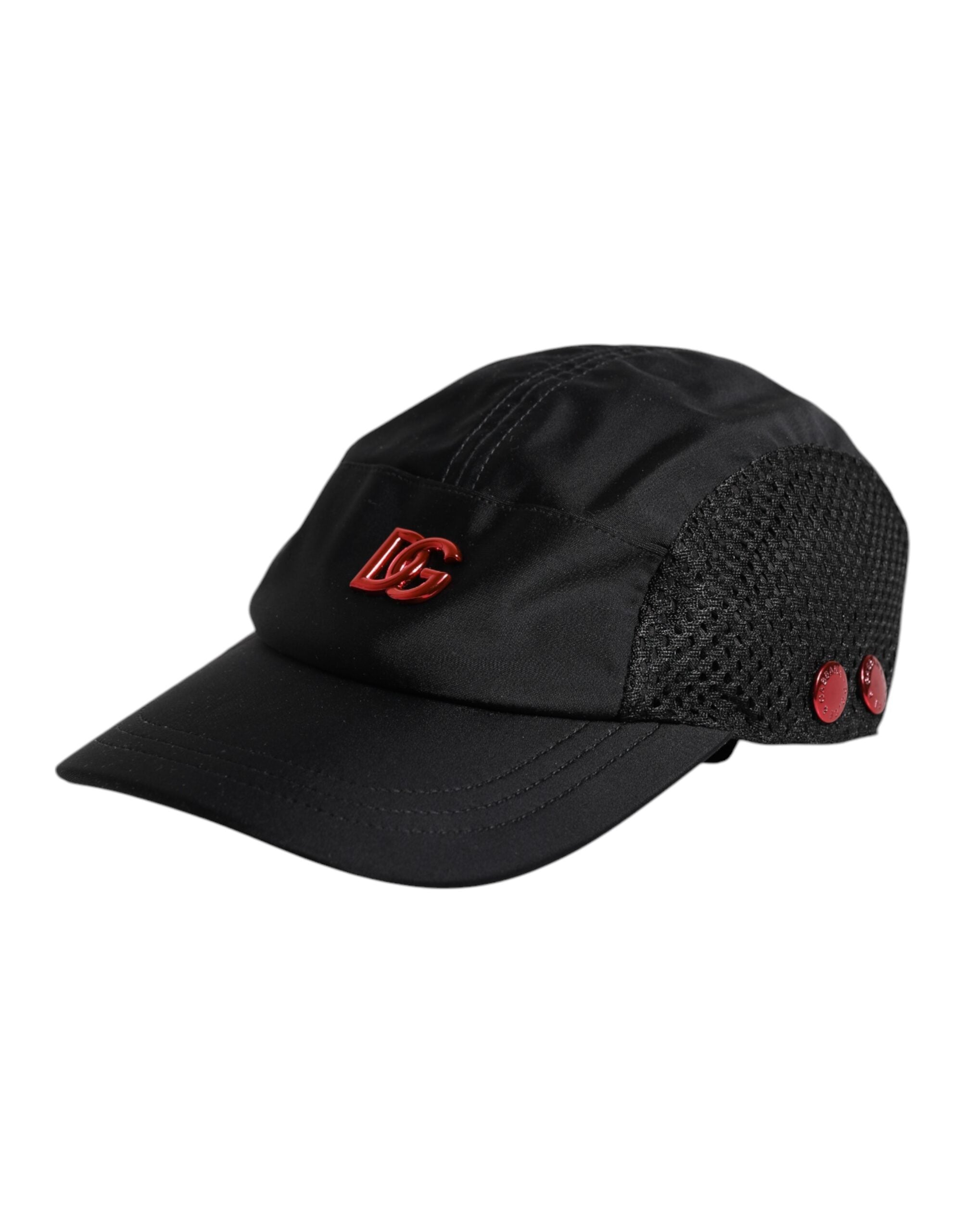 Black Nylon DG Logo 6 Panels Baseball Cap
