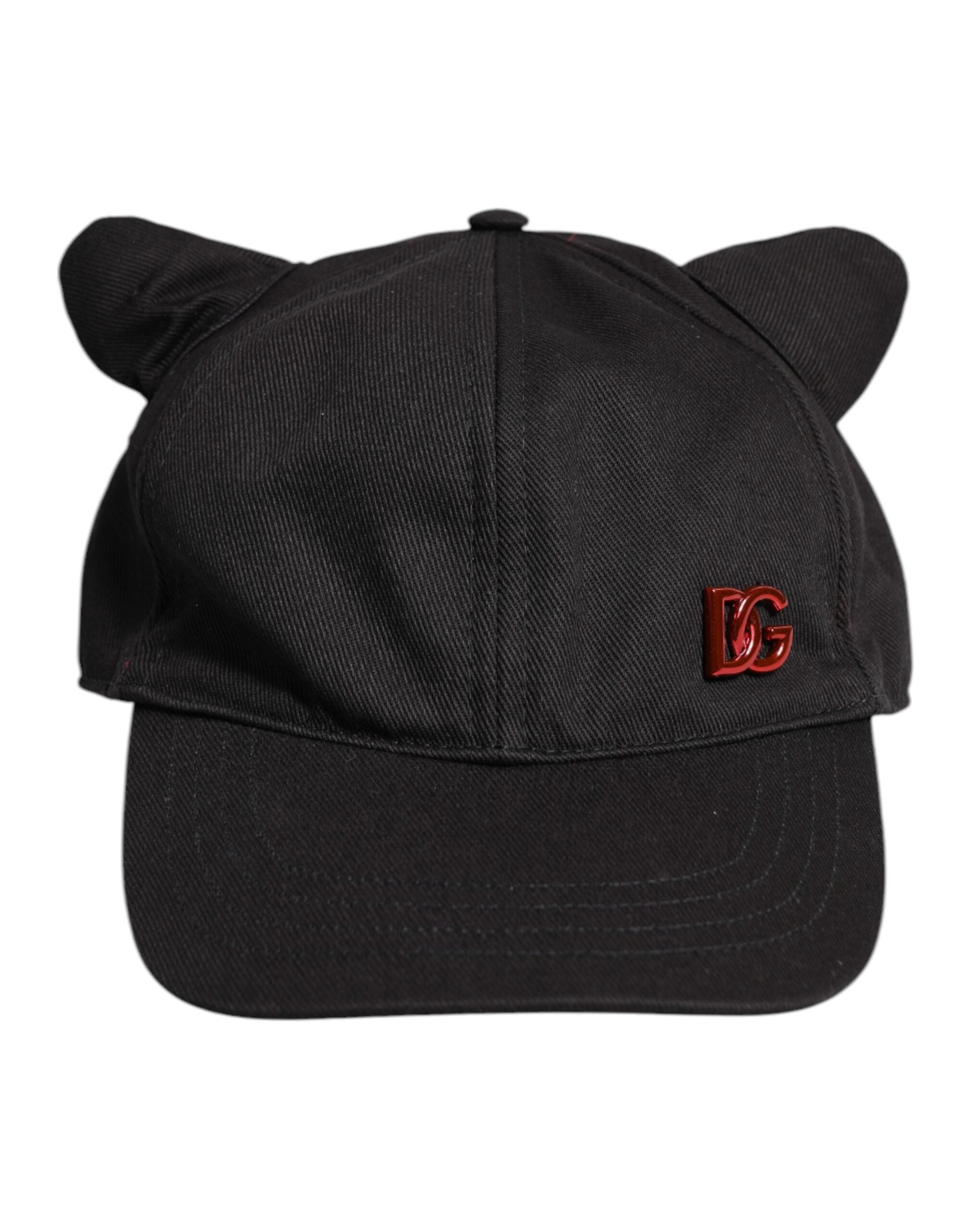 Black Cotton Logo Patch 6 Panels Baseball Cap