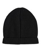Black Cashmere Knitted Winter Beanie Hat