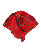 Red Crystal Gold Roses Brooch Embellished Hat