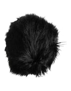 Black Faux Fur Bucket Hat