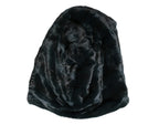 Black Weasel Fur Womens Beanie Hat