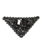 Black Lace Floral Applique Cotton Veil Hat