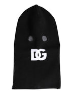 Black Cashmere Knitted Ski Mask Balaclava Hat