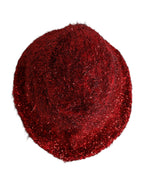 Red Viscose Tinsel Wide Brim Bucket Hat