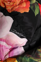 Black Floral Print Whole Head Wrap Hat