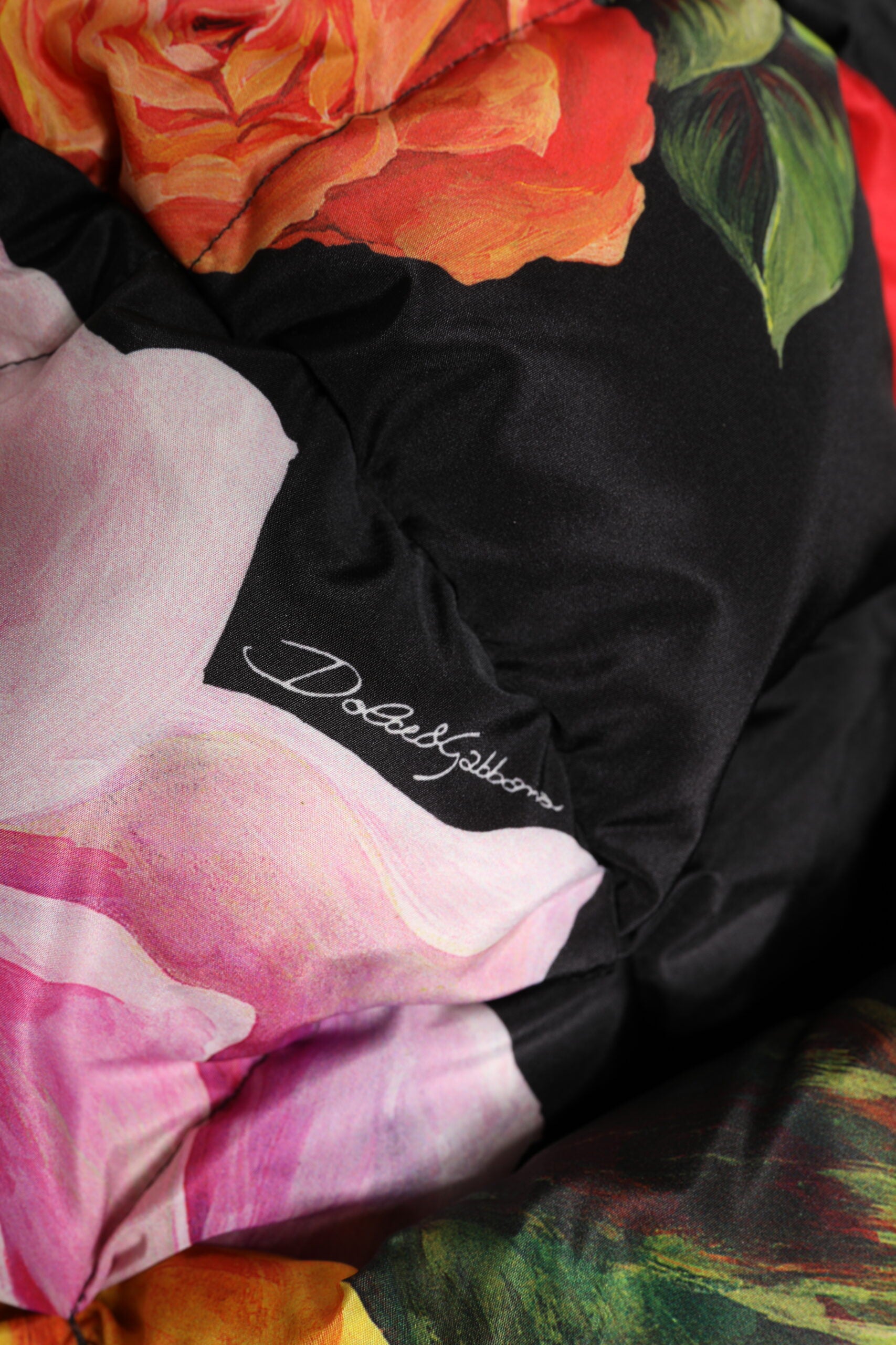 Black Floral Print Whole Head Wrap Hat