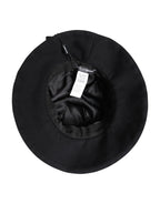 Black Cotton Wide Brim Bucket Hat
