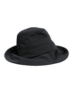Black Cotton Wide Brim Fedora Hat