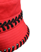 Red Lace Polyester Wide Brim Bucket Hat