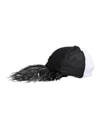 White Black Polka Dot Feathers Baseball Cap